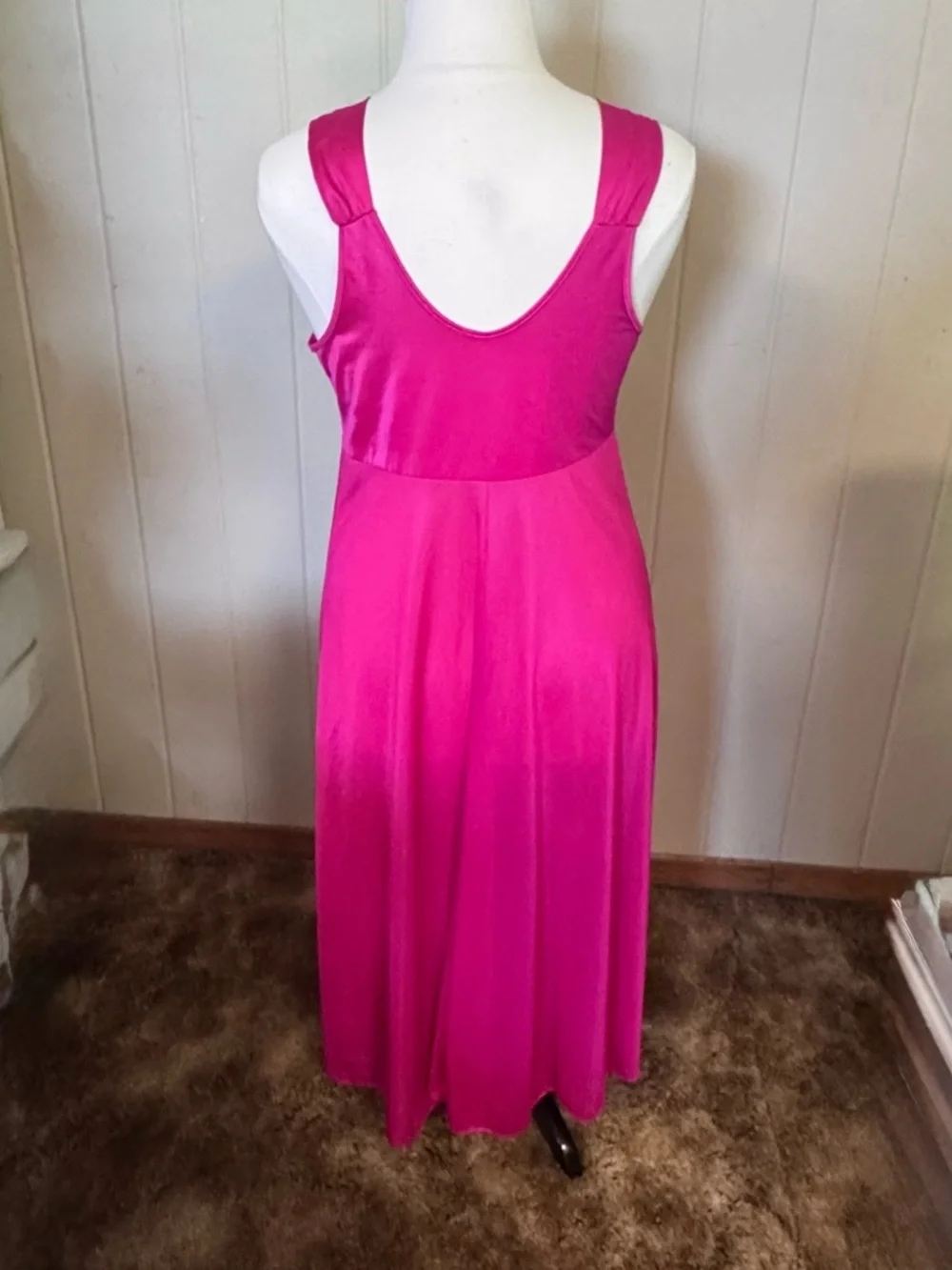 Vintage Full Length Slip Nightgown Elegant Lace Detail Romantic Lingerie - Picture 2 of 6